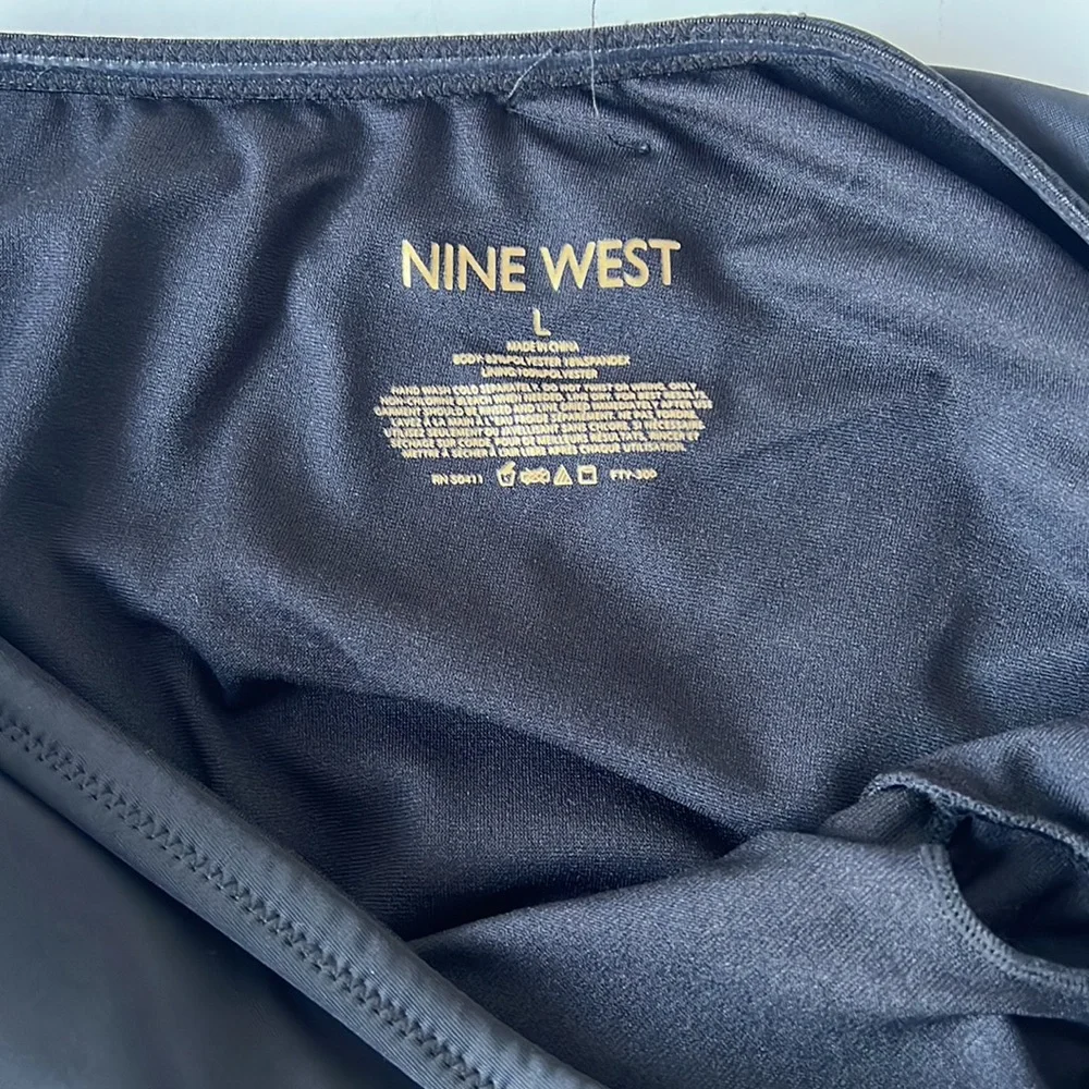 Nine West Women Swimsuit Black One Piece One Shoulder New Large - Picture 11 of 14